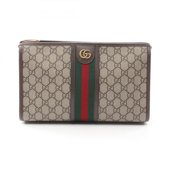 GUCCI Brown Leather Pouch - Picture 1 of 5